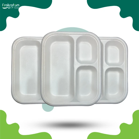 9" 3CP Plate | EcoCane Bagasse | 3-Compartment Biodegradable Plate | Durable & Compostable | Perfect for Portion Control, Events, and Catering