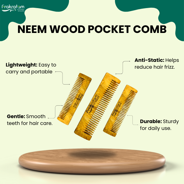 Bamboo Pocket Comb | 100% Natural Hair Care | Eco-Friendly and Anti-Static | Durable and Lightweight | Smooth Teeth for Gentle Grooming