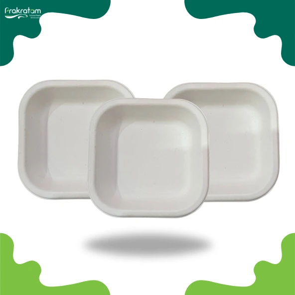 5"x5" Square Dona | EcoCane Bagasse | Biodegradable & Compostable Sugarcane Bowl | Sturdy & Eco-Friendly | Perfect for Snacks, Desserts, and Events