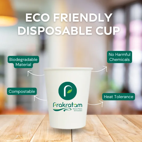 Prakratam Eco-friendly Cups | 4 Inch Cups | (Pack of 20) | 100% Natural, Bio-degradable Tableware |for Weddings and Parties