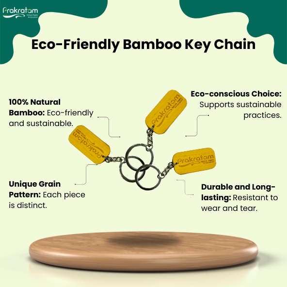 Prakratam Bamboo Key Chain | 100% Natural Bamboo | Eco-friendly and Sustainable | Durable and Lightweight | Unique Grain Pattern | Stylish and Versatile Accessory