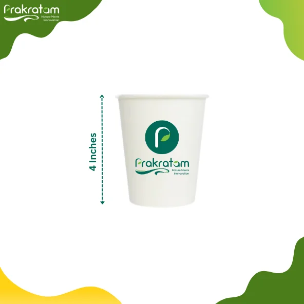 Prakratam Eco-friendly Cups | 4 Inch Cups | (Pack of 20) | 100% Natural, Bio-degradable Tableware |for Weddings and Parties